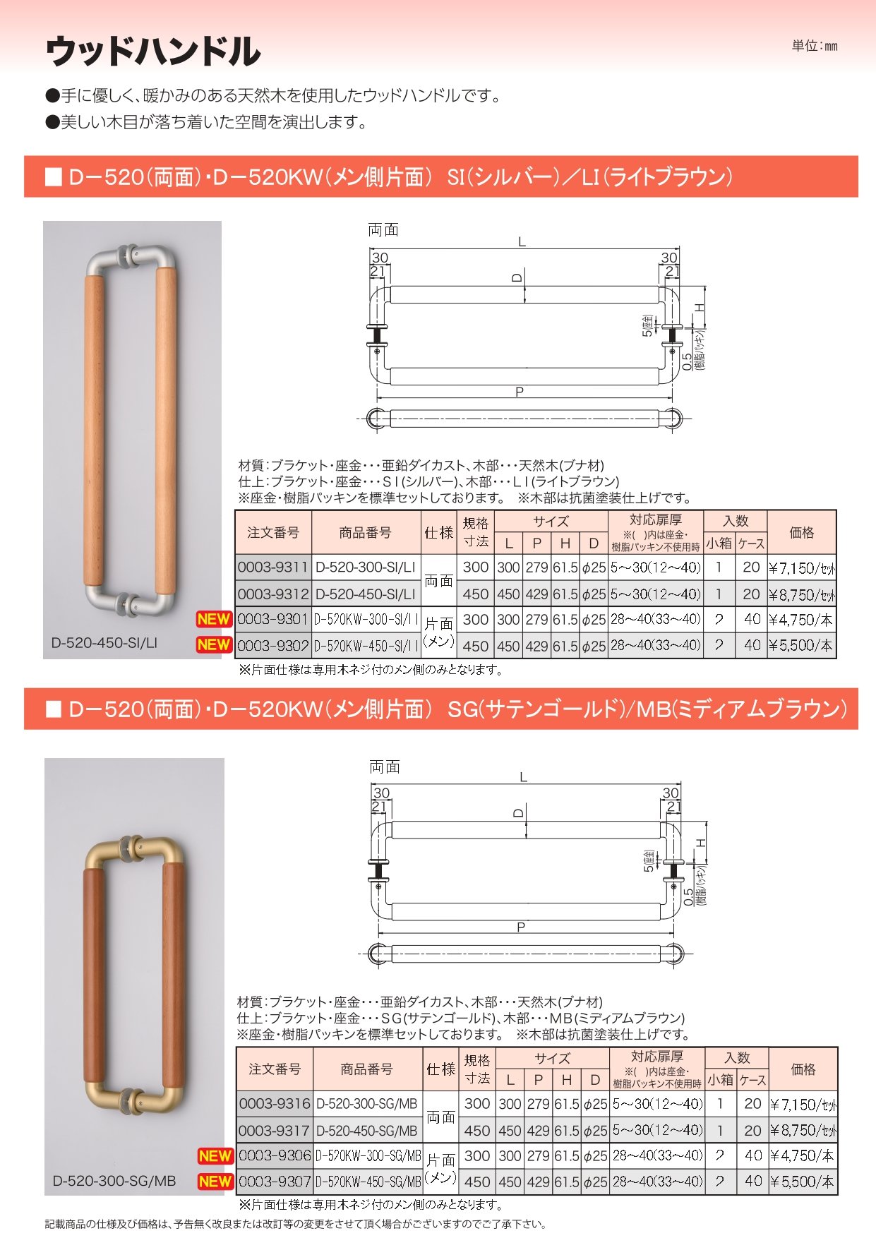 D－520 ウッドハンドル | メーカー新製品 | 製品情報 | 株式会社